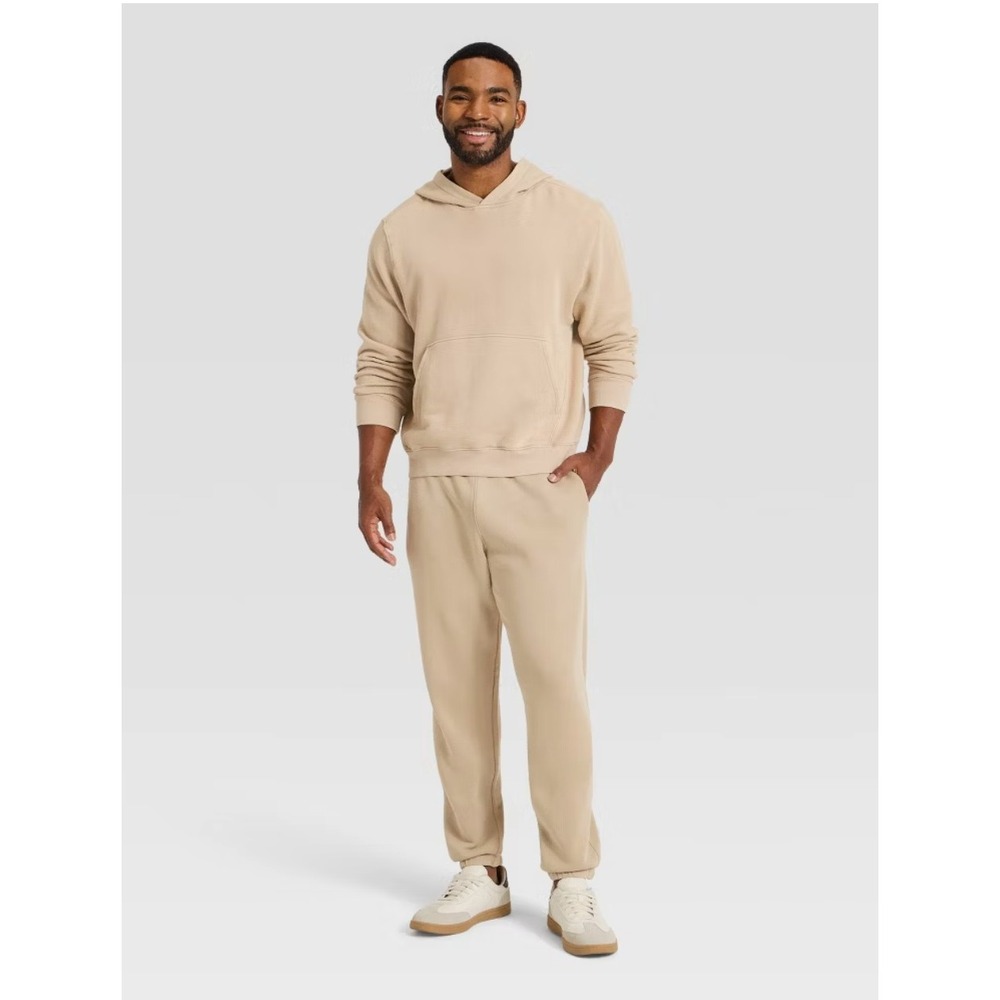 All in Motion | Mens French Terry Jogger Pants in Sand Tan Beige Size L NEW